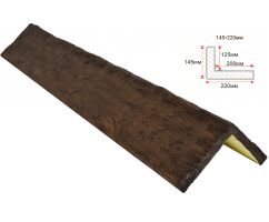 Откос декоративный рустик, 145х220мм Дуб темный, длина 1 метр