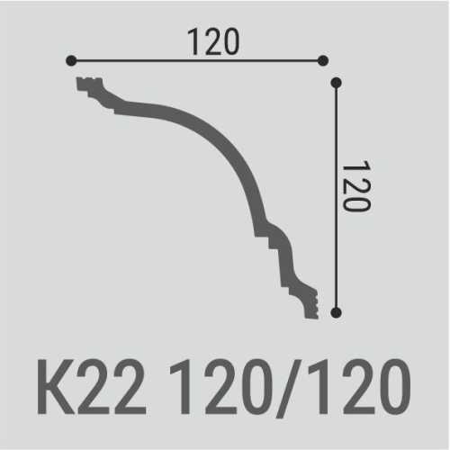 Фото Карниз под покраску из полистирола Bello Deco K22 (120х120х2000 мм)