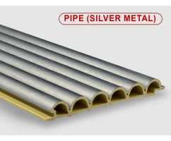Стеновые панели ПВХ Pipe silver metal, 123*15*2800 мм Стеновые панели ПВХ Pipe silver metal, 123*15*2800 мм