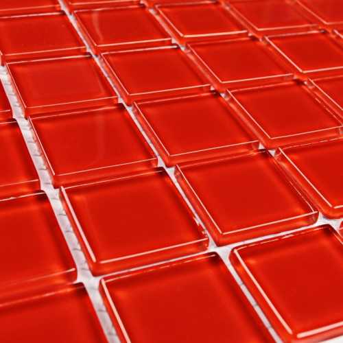 Фото Мозаика стеклянная Bonaparte Red glass 25х25 (300х300х4 мм)