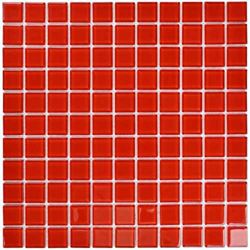 Фото Мозаика стеклянная Bonaparte Red glass 25х25 (300х300х4 мм)