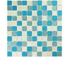 Мозаика стеклянная Bonaparte Shine Blue 25х25 (300х300х4 мм)