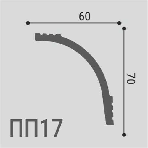 Фото Карниз Де Багет под покраску, XPC полимер ПП 17, 70/60 (70х60х2000)
