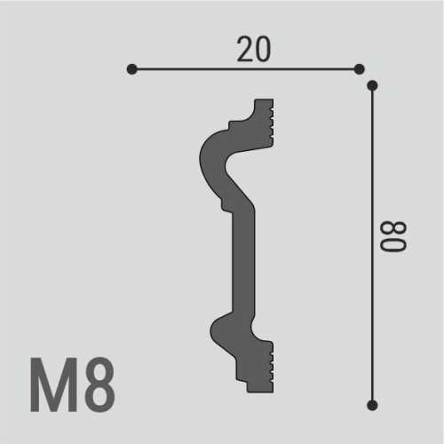 Фото Молдинг Де Багет M8 под покраску (80х20х2000)