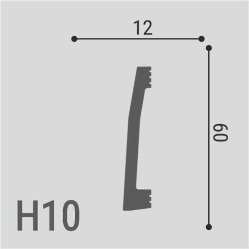 Фото Плинтус напольный Де Багет XPC полимер H10 (60х12х2000)