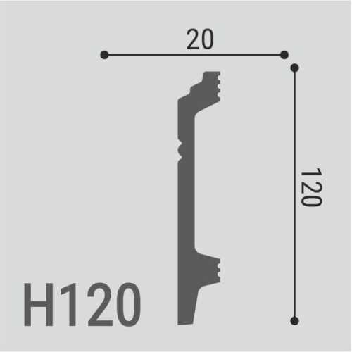 Фото Плинтус напольный Де Багет XPC полимер H120 (120х20х2000)