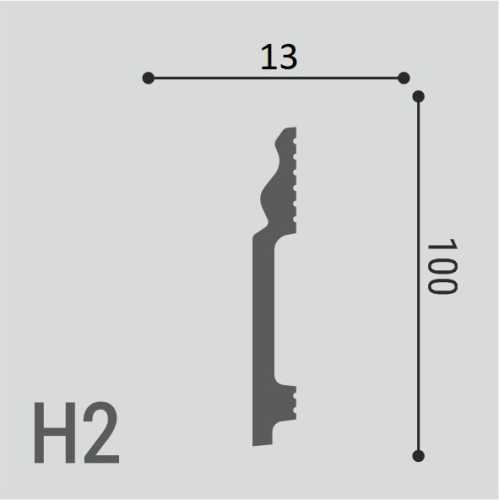 Фото Плинтус напольный Де Багет XPC полимер H2 (100х13х2000)