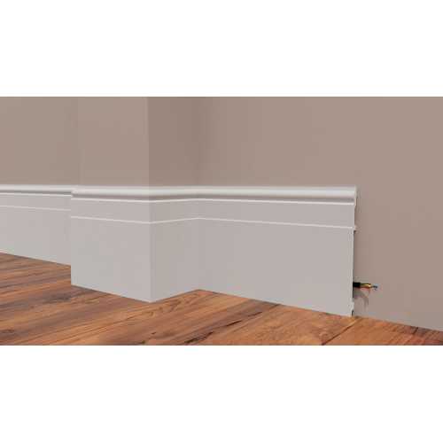 Фото Плинтус напольный Decor Dizayn DD726 под покраску, белый (202*16*2000)