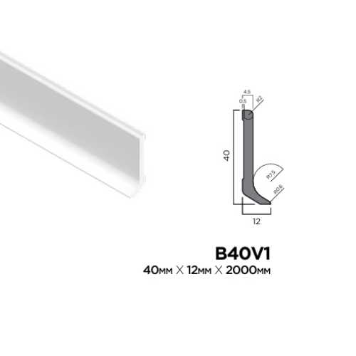 Фото Плинтус напольный Hiwood B40V1 под покраску, белый (80*12*2000)