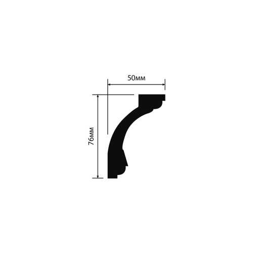 Фото Карниз под покраску HIWOOD AL75 из фитополимера (76х50х2000 мм)
