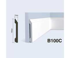Плинтус напольный Hiwood B100C под покраску, белый (100*13*2000)
