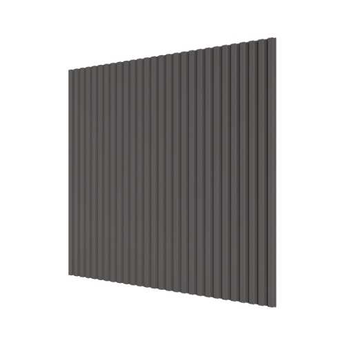Фото Стеновая панель квадратная МДФ Ликорн - Полосы Графит, 500*500*8 мм (4 шт)