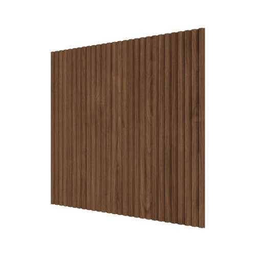 Фото Стеновая панель квадратная МДФ Ликорн - Полосы Орех темный, 500*500*8 мм (4 шт)