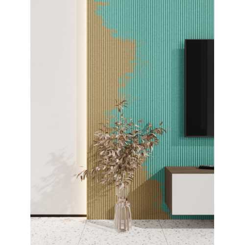 Фото Стеновая панель квадратная МДФ Ликорн - Полосы, под покраску Бежевый, 500*500*8 мм (4 шт)