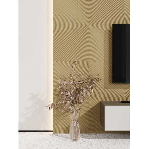 Фото Стеновая панель квадратная МДФ Ликорн - Круги, под покраску Бежевый, 500*500*8 мм (4 шт)