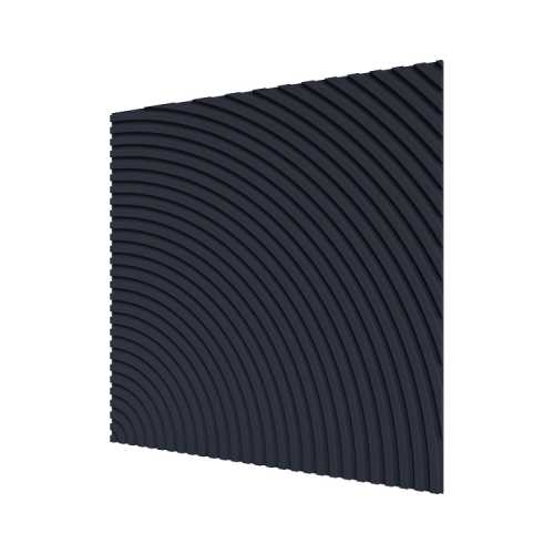 Фото Стеновая панель квадратная МДФ Ликорн - Круги, Черный, 500*500*8 мм (4 шт)