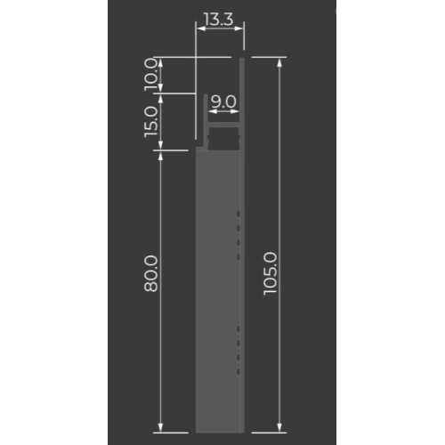 Фото Плинтус скрытый алюминиевый Ликорн под свет С-02.2.1 с грунтованной вставкой под покраску (К-27.80)