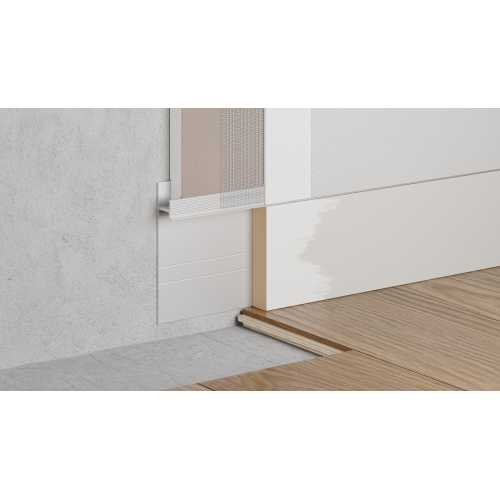 Фото Плинтус скрытый алюминиевый Ликорн под свет С-02.2.1 с грунтованной вставкой под покраску (К-27.80)