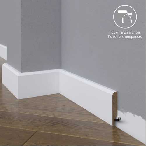 Фото Плинтус напольный под покраску 19-064-10 Madest Decor MDF (64х10х2400 мм)
