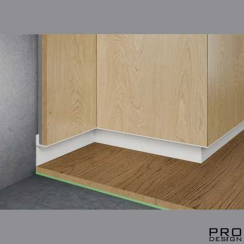 Фото Теневой плинтус под панель Pro Design Panel 7208 Белый Муар (30*16*2700)