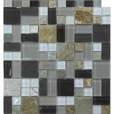 Мозаика стеклянная с камнем Bonaparte Style time 48, 23х48 (300х300х8 мм)