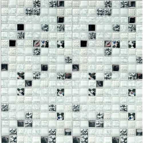 Фото Мозаика стеклянная Bonaparte Crystal white 15х15 (300х300х8 мм)