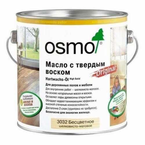 Фото  Масло Osmo бесцветное с твердым воском Original 3062 матовое (0,125 л)