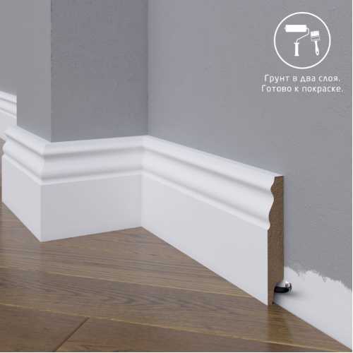 Фото Плинтус напольный под покраску 22-100-16 Madest Decor MDF (100х16х2400 мм)