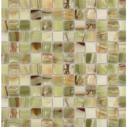 Фото Мозаика из натурального камня Caramelle Onice Jade Verde POL 23х23 (298х298х7 мм)