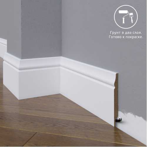 Фото Плинтус напольный под покраску 04-100-12 Madest Decor MDF (100х12х2400 мм)